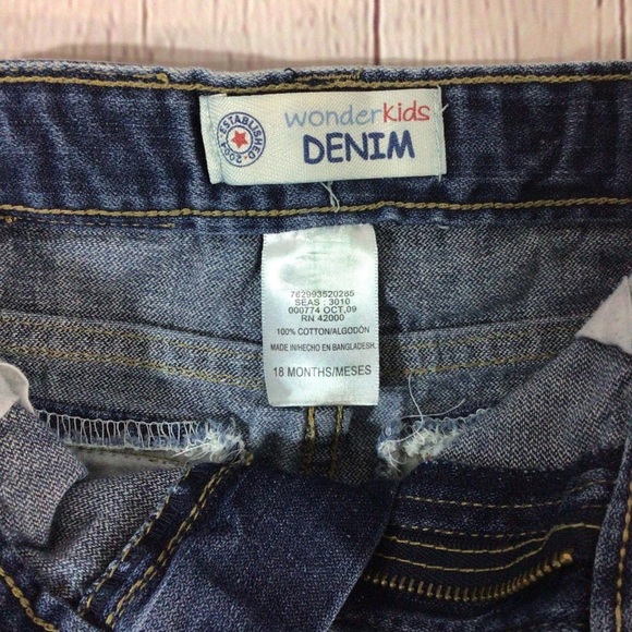 WonderKids Blue Denim Jean Cotton Cargo Shorts - Size 18 Months - Picture 8 of 9